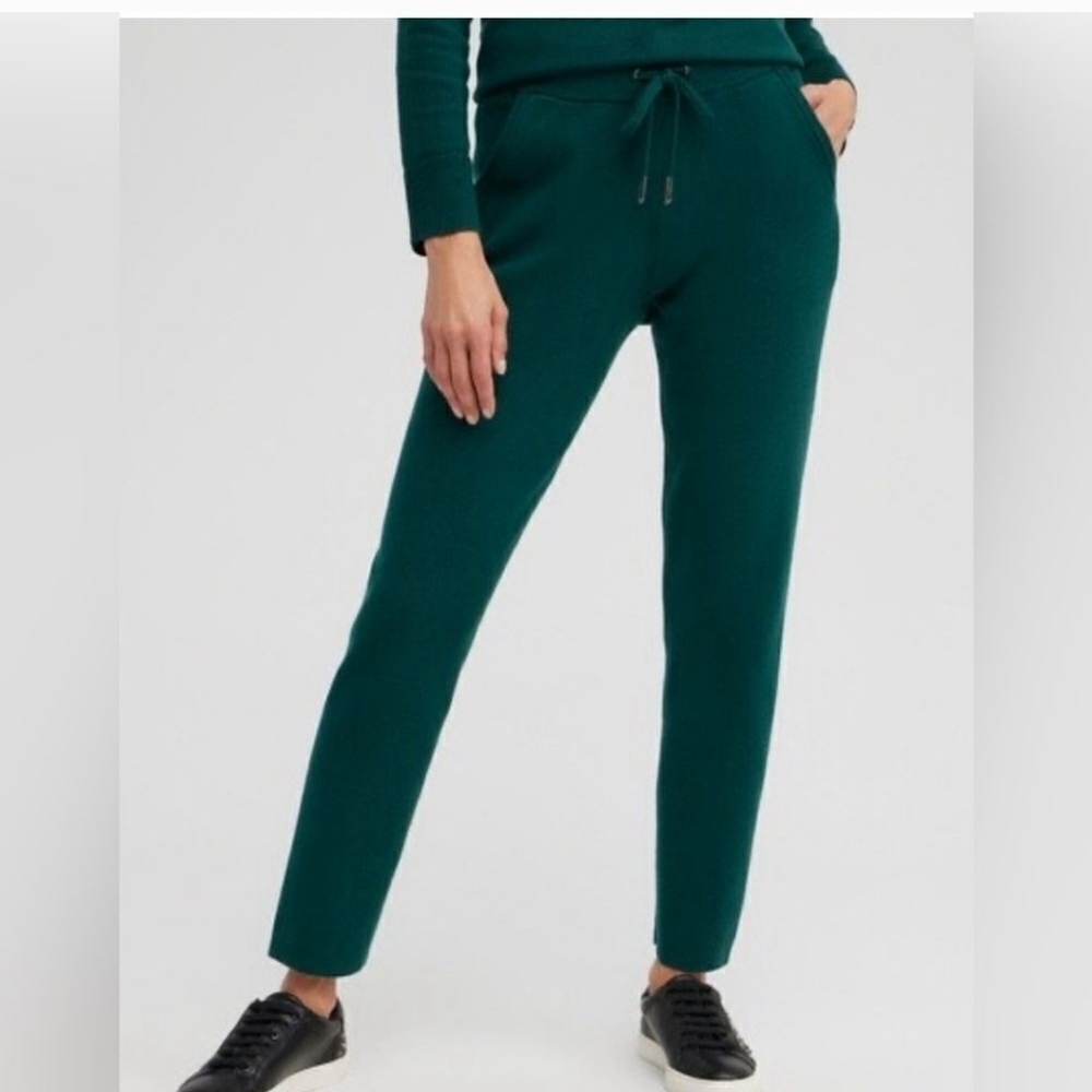 Chico's Emerald Luxe Cashmere Blend Drawstring Pant NWOT Minimalist Fall Cozy